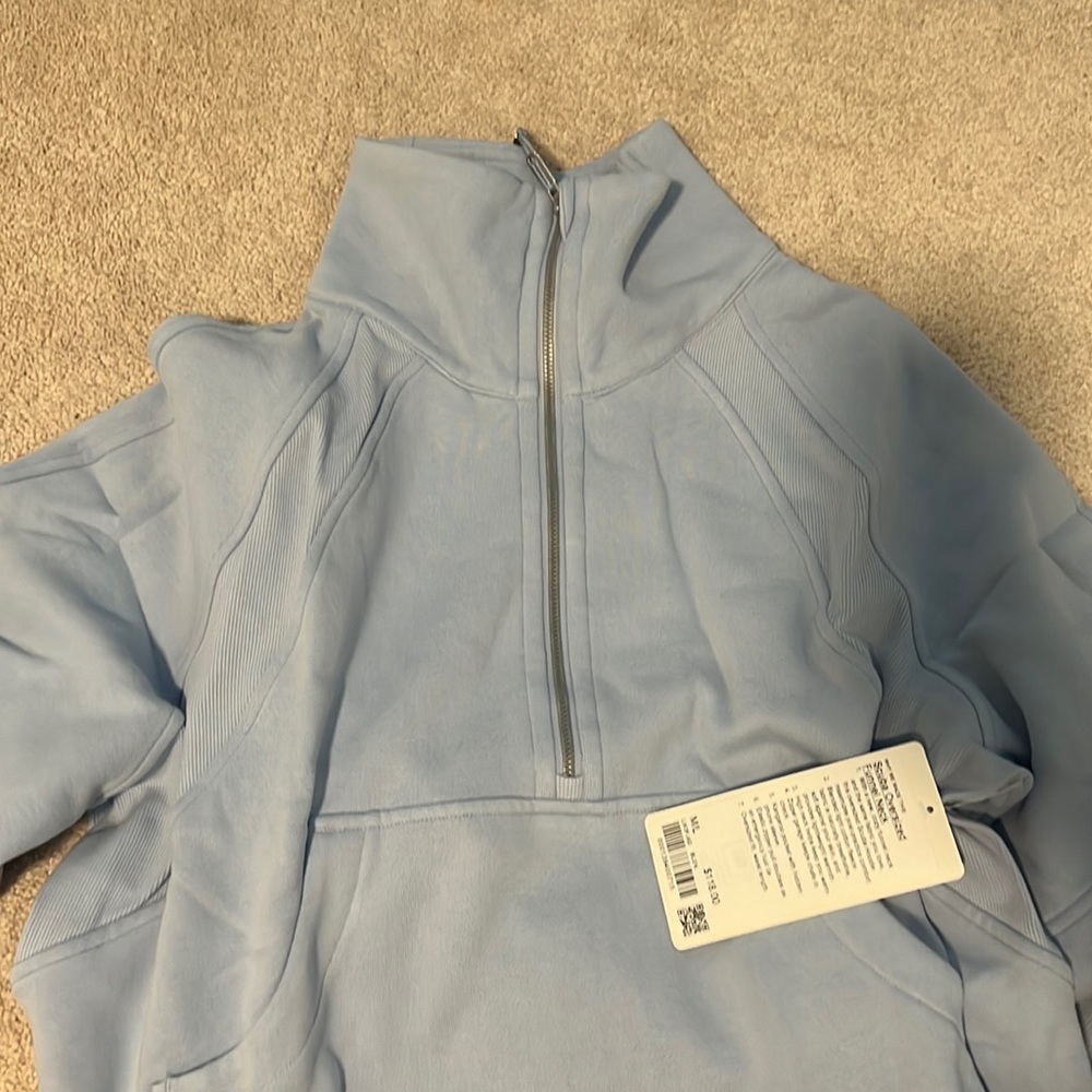 Scuba oversized funnel neck - blue Linen